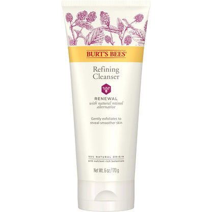 Burt's Bees Renewal Refining Cleanser with Bakuchiol, Natural Retinol Alternative, 6 oz