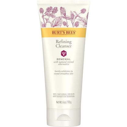 Burt's Bees Renewal Refining Cleanser with Bakuchiol, Natural Retinol Alternative, 6 oz