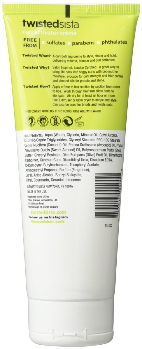 Twisted Sista Curl Activator Creme with Coconut, Avocado & Almond Oils - 7.5 oz Avelisse