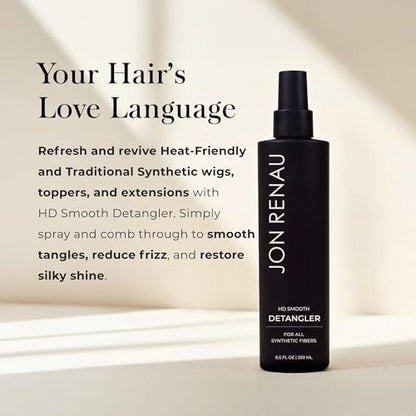 Jon Renau HD Smooth Detangler - Leave-In Detangling Spray for Synthetic Wigs and Hair Extensions, Frizz Reducing, 8.5 oz Avelisse