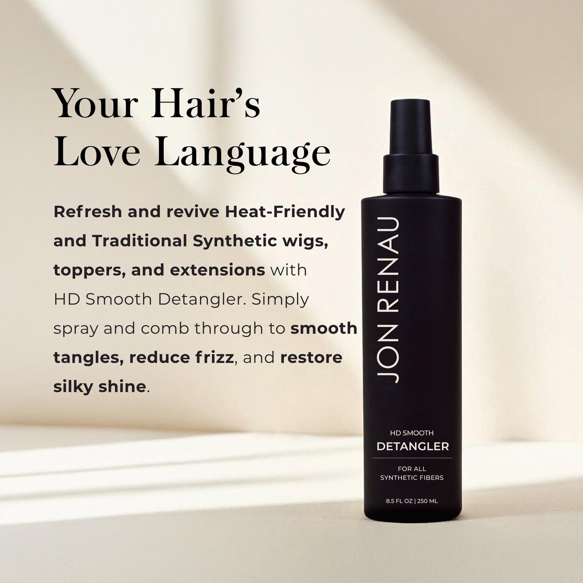 Jon Renau HD Smooth Detangler - Leave-In Detangling Spray for Synthetic Wigs and Hair Extensions, Frizz Reducing, 8.5 oz Avelisse