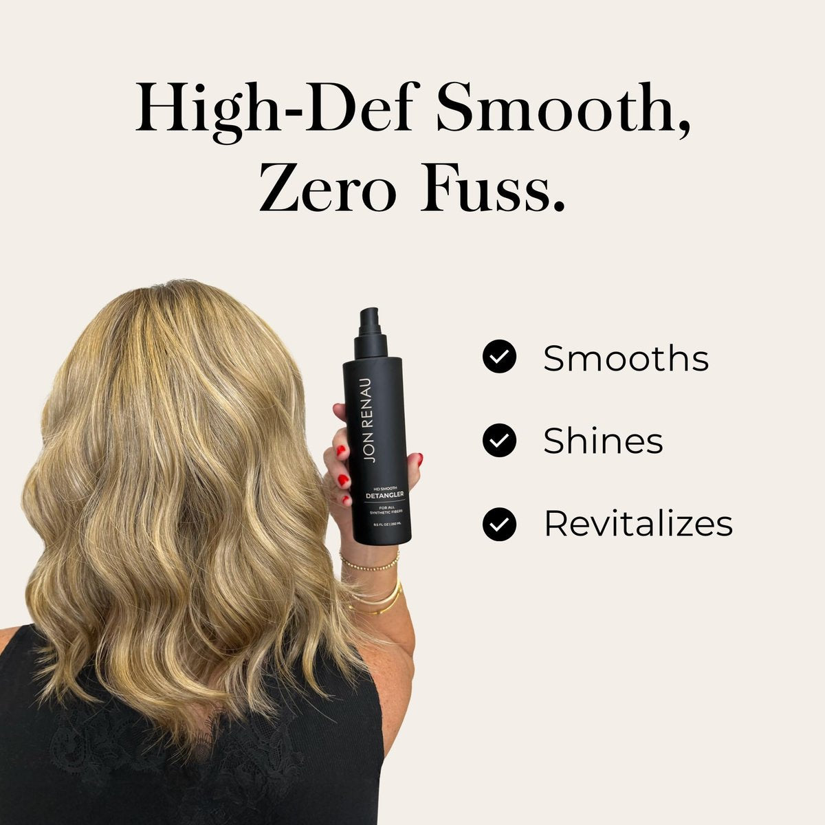 Jon Renau HD Smooth Detangler - Leave-In Detangling Spray for Synthetic Wigs and Hair Extensions, Frizz Reducing, 8.5 oz Avelisse