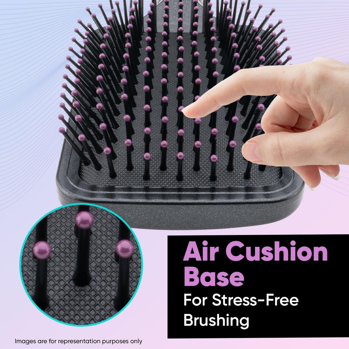 VEGA Paddle Brush with Cleaner - Simple Design with Emphasis on Function (E18-PB) - Nylon Bristles for All Hair Types - görsel 17