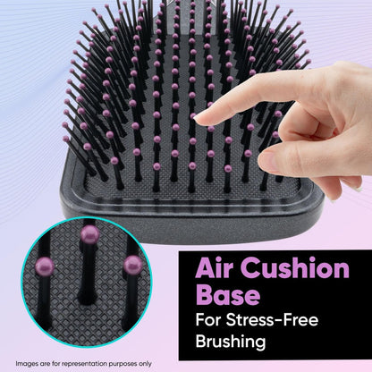 VEGA Paddle Brush with Cleaner - Simple Design with Emphasis on Function (E18-PB) - Nylon Bristles for All Hair Types