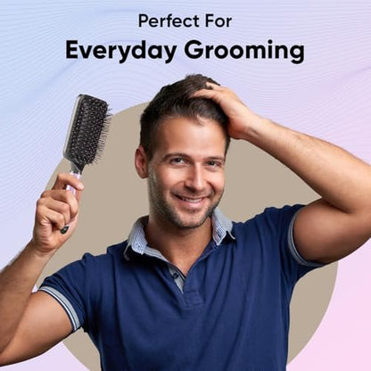 VEGA Paddle Brush with Cleaner - Simple Design with Emphasis on Function (E18-PB) - Nylon Bristles for All Hair Types