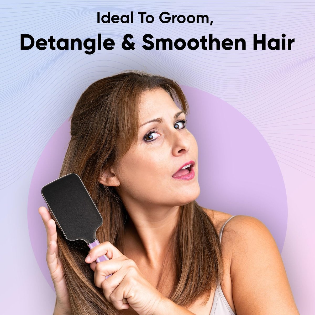 VEGA Paddle Brush with Cleaner - Simple Design with Emphasis on Function (E18-PB) - Nylon Bristles for All Hair Types - görsel 13