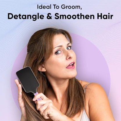 VEGA Paddle Brush with Cleaner - Simple Design with Emphasis on Function (E18-PB) - Nylon Bristles for All Hair Types