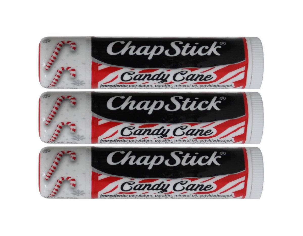 ChapStick Candy Cane Lip Balm, 0.15 oz (Pack of 3) – Moisturizing Holiday Lip Care - görsel 1