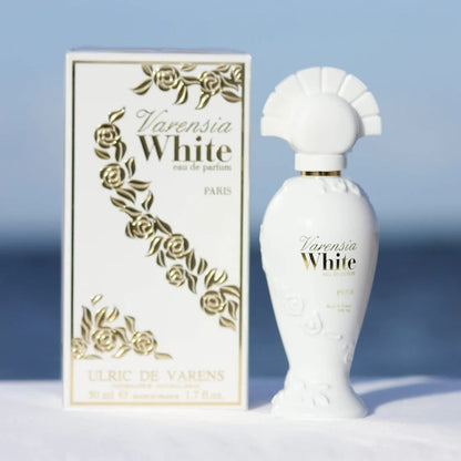 Ulric De Varens Varensia White Eau De Parfum for Women - Creamy, Feminine, Delicious Scent with Notes of Peach, Apple & Vanilla - Floral & Sweet - 1.7 Fl Oz