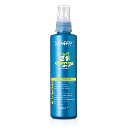 SALERM Leave-In Mask 21 Express Spray - 190 ml - Silk Protein for Damaged Hair Repair, Hydration, Heat Protection & Frizz Control Avelisse