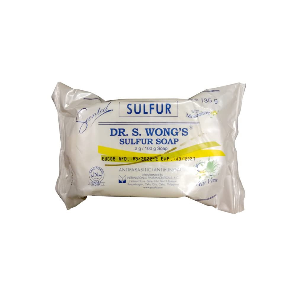 Dr. S. Wong's Sulfur Soap Scented with Moisturizers – 100g (3.52 oz) Germicide, Fungicide, Parasiticide - görsel 1