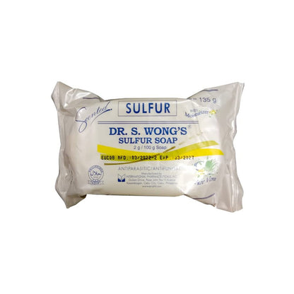 Dr. S. Wong's Sulfur Soap Scented with Moisturizers – 100g (3.52 oz) Germicide, Fungicide, Parasiticide