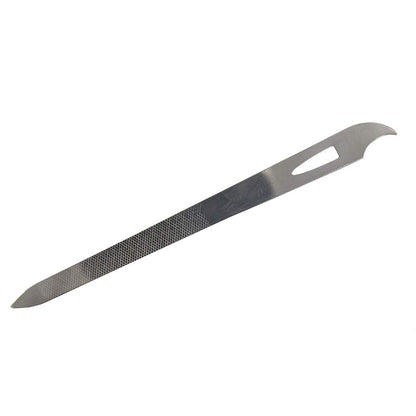 Yeshan Stainless Steel Triple-Cut Long Nail File with Nail Cleaner Tip, 5.5 Inch, Pack of 2