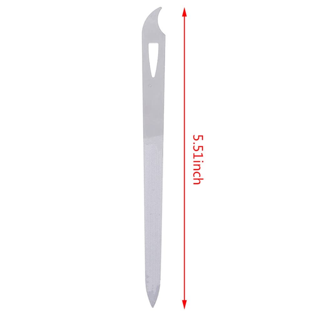 Yeshan Stainless Steel Triple-Cut Long Nail File with Nail Cleaner Tip, 5.5 Inch, Pack of 2 - görsel 8