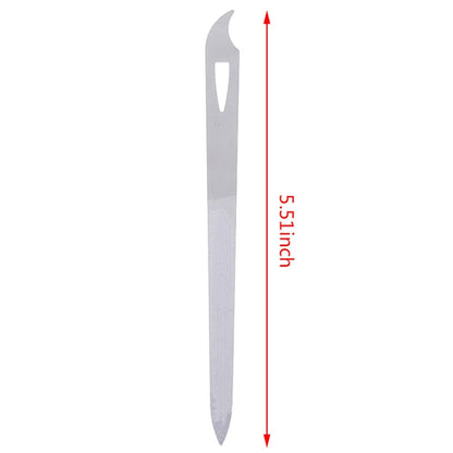 Yeshan Stainless Steel Triple-Cut Long Nail File with Nail Cleaner Tip, 5.5 Inch, Pack of 2