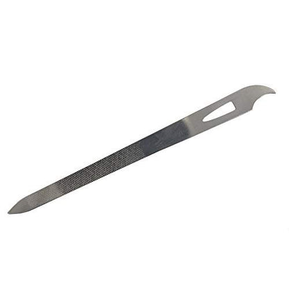 Yeshan Stainless Steel Triple-Cut Long Nail File with Nail Cleaner Tip, 5.5 Inch, Pack of 2