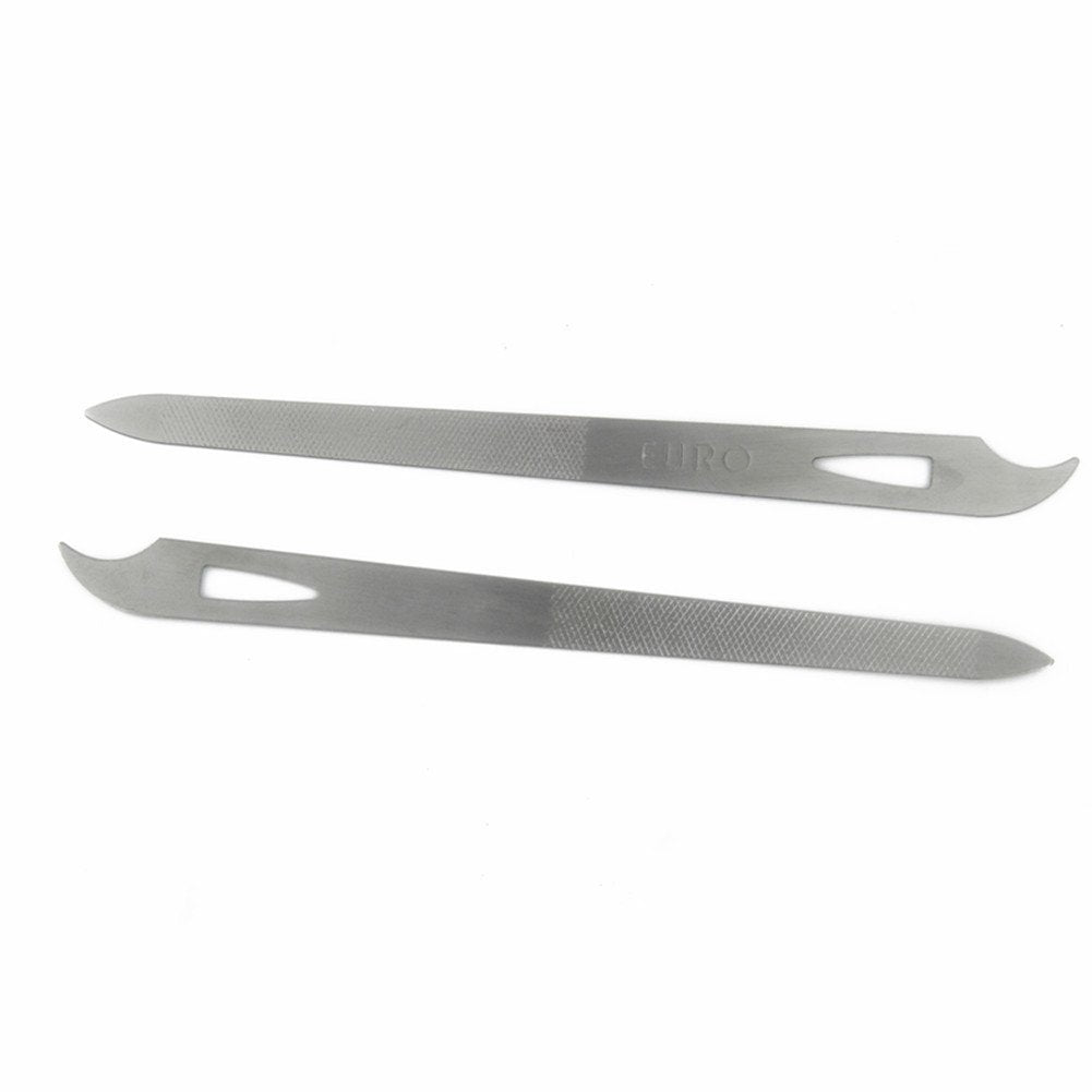 Yeshan Stainless Steel Triple-Cut Long Nail File with Nail Cleaner Tip, 5.5 Inch, Pack of 2 - görsel 1