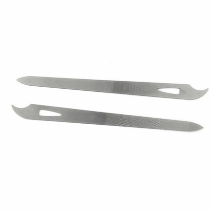 Yeshan Stainless Steel Triple-Cut Long Nail File with Nail Cleaner Tip, 5.5 Inch, Pack of 2