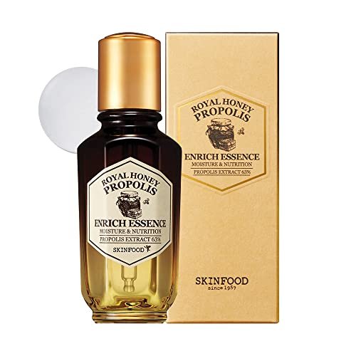 SKINFOOD Royal Honey Propolis Enrich Essence - 63% Black Bee Propolis & 10% Royal Jelly Extract Face Serum for Radiant, Glowing Skin, 1.69 Fl Oz Avelisse
