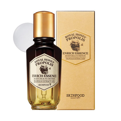 SKINFOOD Royal Honey Propolis Enrich Essence - 63% Black Bee Propolis & 10% Royal Jelly Extract Face Serum for Radiant, Glowing Skin, 1.69 Fl Oz Avelisse