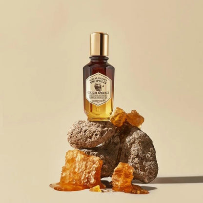 SKINFOOD Royal Honey Propolis Enrich Essence - 63% Black Bee Propolis & 10% Royal Jelly Extract Face Serum for Radiant, Glowing Skin, 1.69 Fl Oz Avelisse