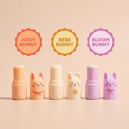 TONYMOLY Bloom Bunny Pocket Bar Solid Perfume Stick - Long-Lasting Citrus Bergamot & Rose Fragrance - Travel Size, Cute K-Beauty Gift