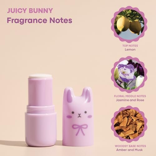 TONYMOLY Bloom Bunny Pocket Bar Solid Perfume Stick - Long-Lasting Citrus Bergamot & Rose Fragrance - Travel Size, Cute K-Beauty Gift - görsel 4