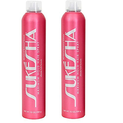 Sukesha Maximum Hold Hair Spray Duo Set – 10 oz. (2-Pack) for Long-Lasting Style Avelisse