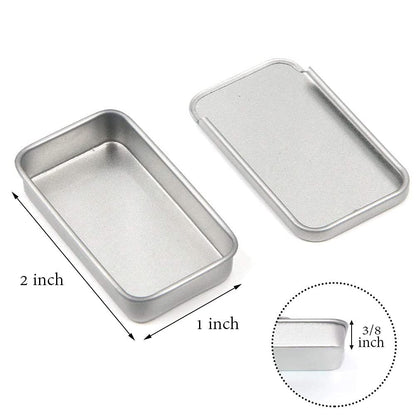 Empty Slide Top Tin Containers for Lip Balm, Crafts, Storage Kit - .25oz, 6 Pack (Silver)