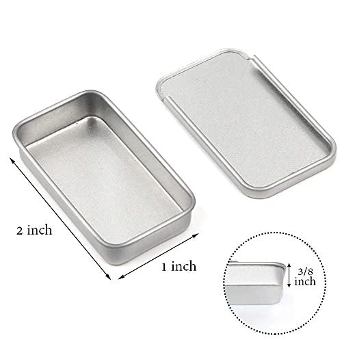 Empty Slide Top Tin Containers for Lip Balm, Crafts, Storage Kit - .25oz, 6 Pack (Silver) - görsel 4