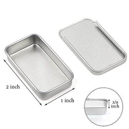 Empty Slide Top Tin Containers for Lip Balm, Crafts, Storage Kit - .25oz, 6 Pack (Silver)