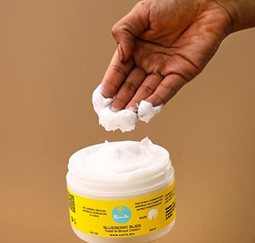 Curls Blueberry Bliss Twist-N-Shout Cream - 8 oz | Moisturizing Twist & Braid Out Cream for Natural Hair Avelisse