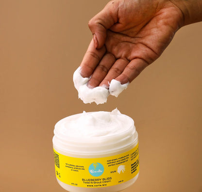 Curls Blueberry Bliss Twist-N-Shout Cream - 8 oz | Moisturizing Twist & Braid Out Cream for Natural Hair Avelisse
