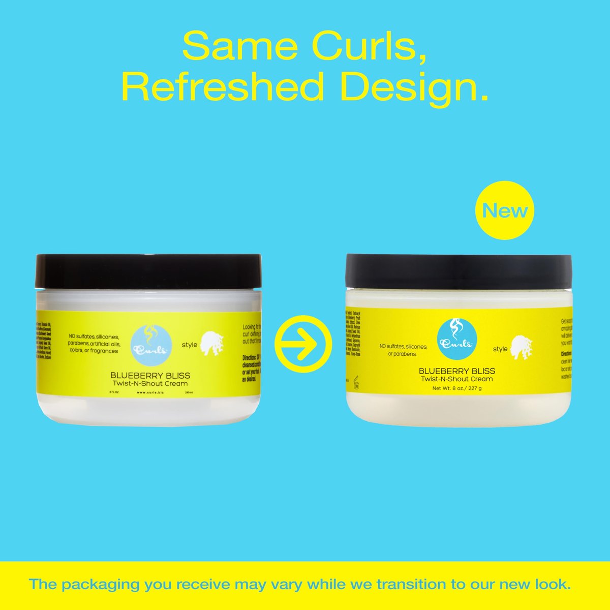 Curls Blueberry Bliss Twist-N-Shout Cream - 8 oz | Moisturizing Twist & Braid Out Cream for Natural Hair Avelisse
