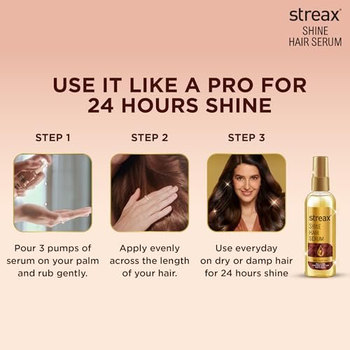 Streax Hair Serum with Walnut Oil – 115 ml (3.89 fl oz) – Frizz Control & Shine - görsel 8