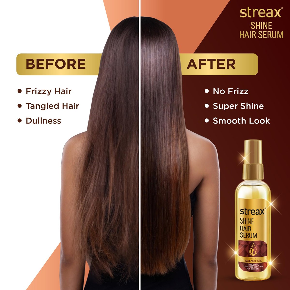 Streax Hair Serum with Walnut Oil – 115 ml (3.89 fl oz) – Frizz Control & Shine - görsel 9