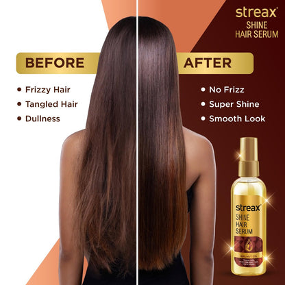 Streax Hair Serum with Walnut Oil – 115 ml (3.89 fl oz) – Frizz Control & Shine