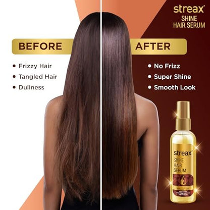 Streax Hair Serum with Walnut Oil – 115 ml (3.89 fl oz) – Frizz Control & Shine