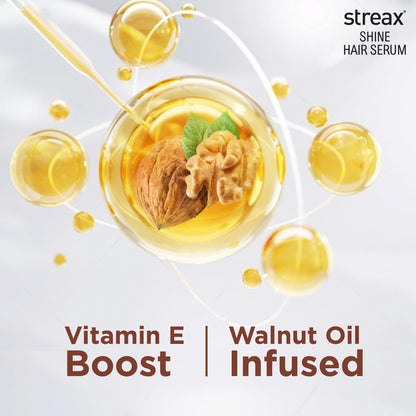 Streax Hair Serum with Walnut Oil – 115 ml (3.89 fl oz) – Frizz Control & Shine