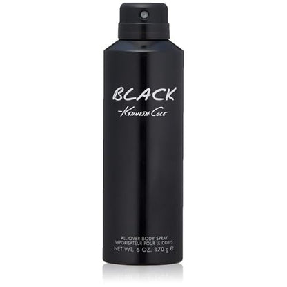 Kenneth Cole Black All Over Body Spray for Men - Aromatic Woody Fragrance with Watermint, Mandarin, Cedar & Musk - 6 Fl Oz Avelisse