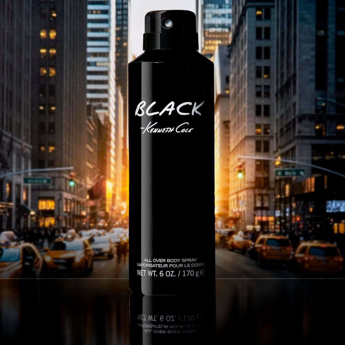 Kenneth Cole Black All Over Body Spray for Men - Aromatic Woody Fragrance with Watermint, Mandarin, Cedar & Musk - 6 Fl Oz Avelisse