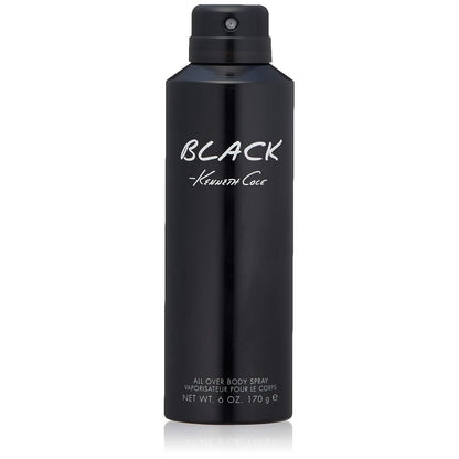 Kenneth Cole Black All Over Body Spray for Men - Aromatic Woody Fragrance with Watermint, Mandarin, Cedar & Musk - 6 Fl Oz Avelisse