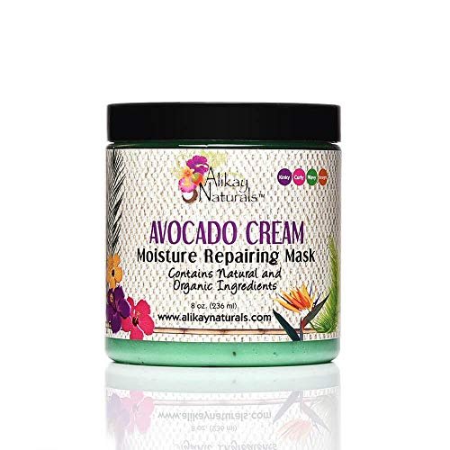 Alikay Naturals Avocado Moisture Cream Hair Mask - 8 oz Deep Conditioner with Beta-Carotene, Vitamins B, C, E & Healthy Fats - görsel 1