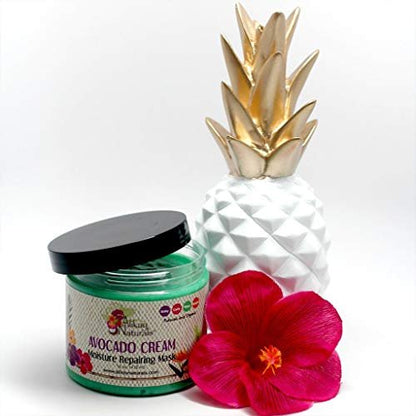 Alikay Naturals Avocado Moisture Cream Hair Mask - 8 oz Deep Conditioner with Beta-Carotene, Vitamins B, C, E & Healthy Fats