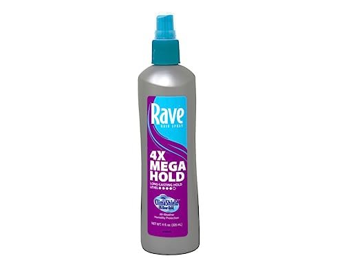 Rave 4X Mega Hairspray with Clima Shield, Unscented – 11 oz (Pack of 3) Avelisse