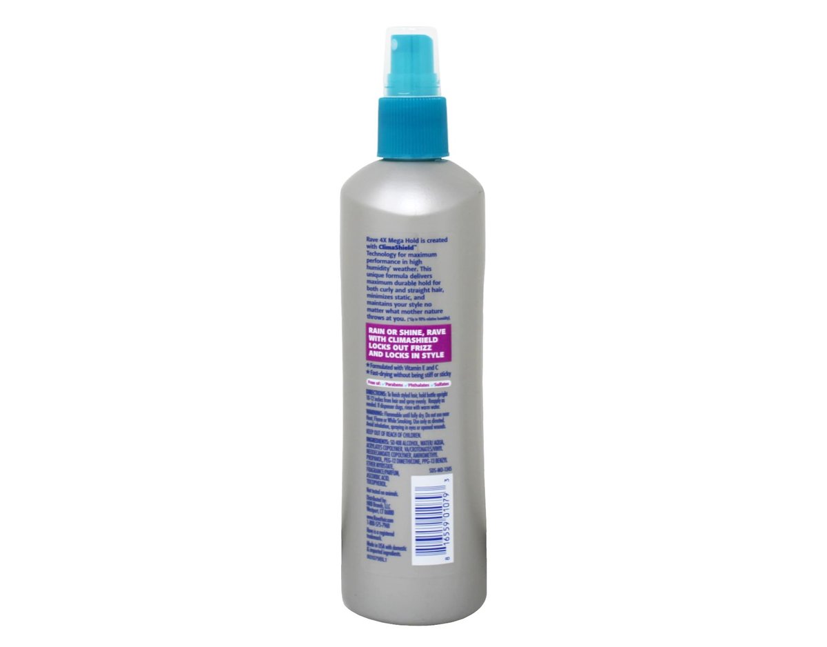 Rave 4X Mega Hairspray with Clima Shield, Unscented – 11 oz (Pack of 3) Avelisse