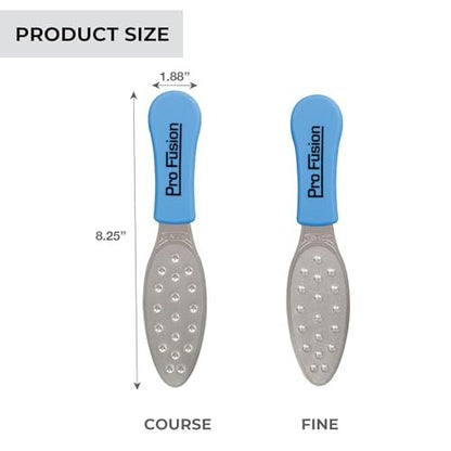 ForPro Pro Fusion Stainless Steel Pedi File - Coarse, Double-Sided Professional Quality - Blue Handle Pedicure File for Heels and Feet - 8.25" L Avelisse