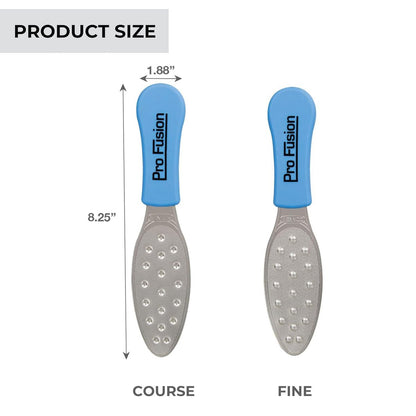 ForPro Pro Fusion Stainless Steel Pedi File - Coarse, Double-Sided Professional Quality - Blue Handle Pedicure File for Heels and Feet - 8.25" L Avelisse