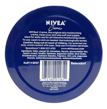 NIVEA Creme Tin - 400ml Whole Body Moisturizer, Gentle for Acne-Prone Skin, Alcohol-Free & Antiseptic Avelisse