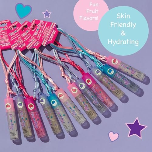 12pc Fruit Flavored Lip Gloss Necklace Set – Non-Toxic Wearable Lip Gloss for Girls, Party Favors, and Best Friend Gifts - görsel 4